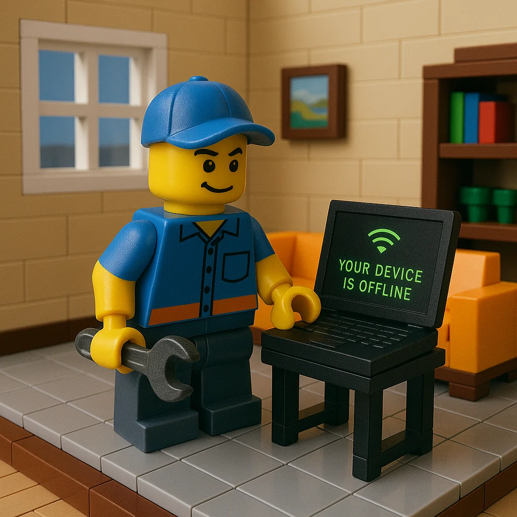 Why does my computer say 'Your device is offline'?