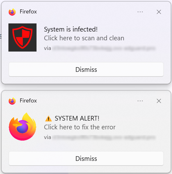 Push notification scam 3