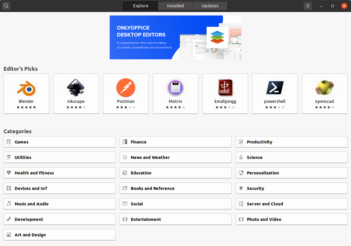 Software Store, Ubuntu